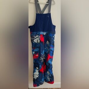 The North Face Blue and Red Ski Bibs